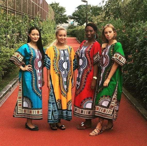 Long Kaftan Handmade  Dashiki Women Dress, African Women Dress,