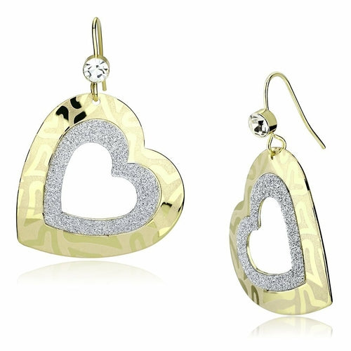 Gold Iron Earrings with Top Grade Crystal in Clear