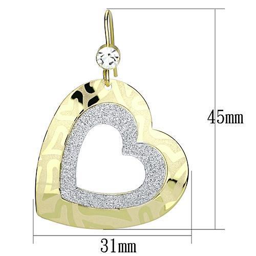 Gold Iron Earrings with Top Grade Crystal in Clear