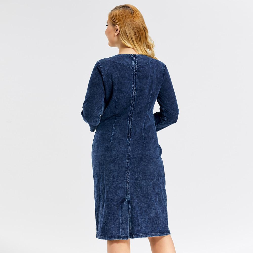 Women's Plus Size Denim Dress Premium Stretch Denim Slim Fit Dress