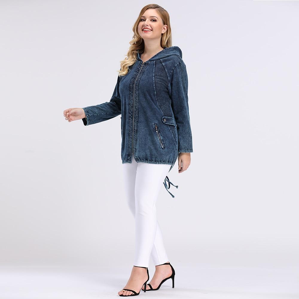 Women's Plus Size Spring Casual Denim Jacket Woman High Flexibility