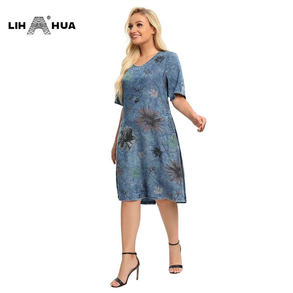 Women's Plus Size Denim Dress Summer Slim Fit Dress Casual Dress