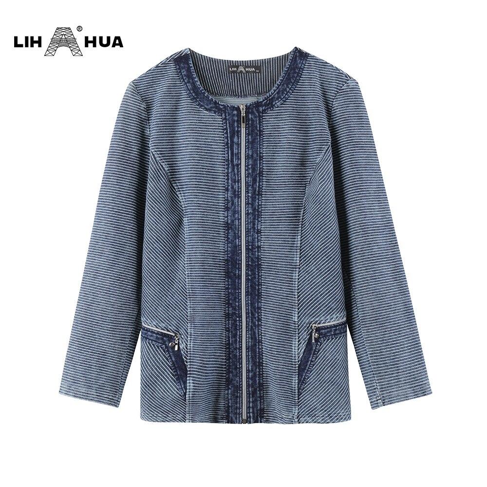Women's Plus Size Casual Fashion Denim Jacket Premium Stretch Knitted