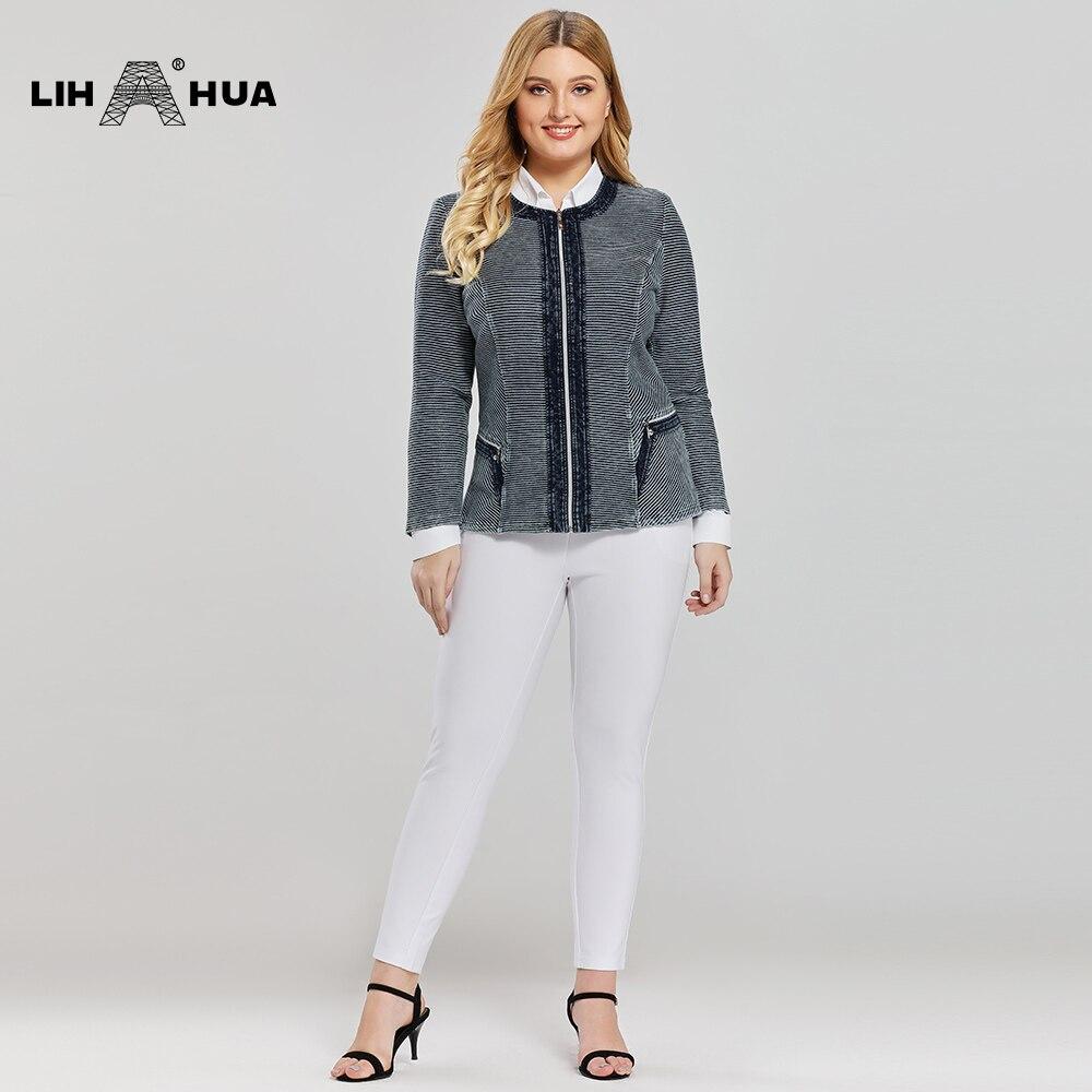 Women's Plus Size Casual Fashion Denim Jacket Premium Stretch Knitted