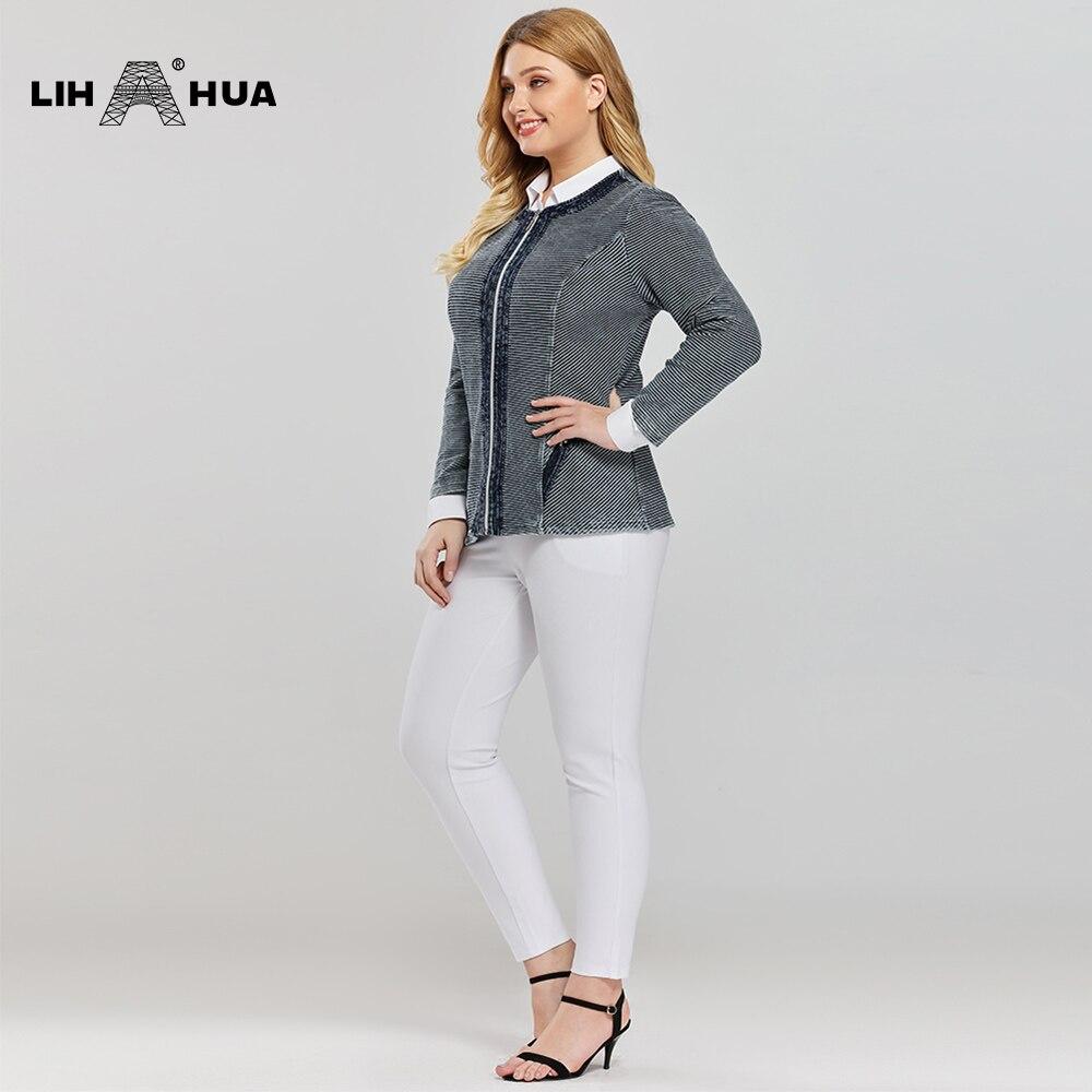 Women's Plus Size Casual Fashion Denim Jacket Premium Stretch Knitted