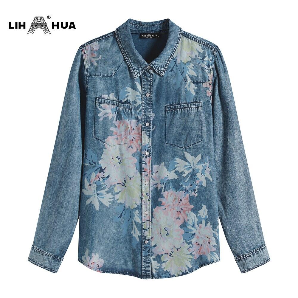 Women's Blouses Plus Size Denim Tops Shirt Summer Shirt Casual Sleeve