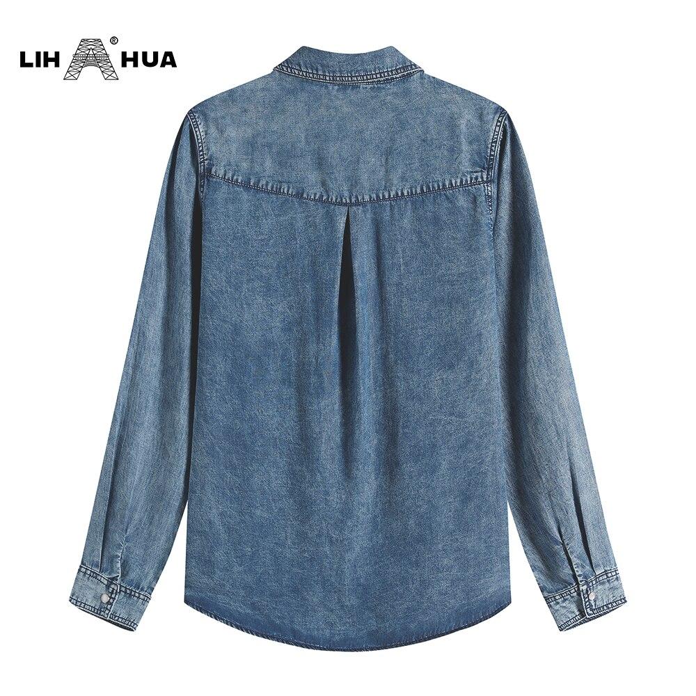 Women's Blouses Plus Size Denim Tops Shirt Summer Shirt Casual Sleeve