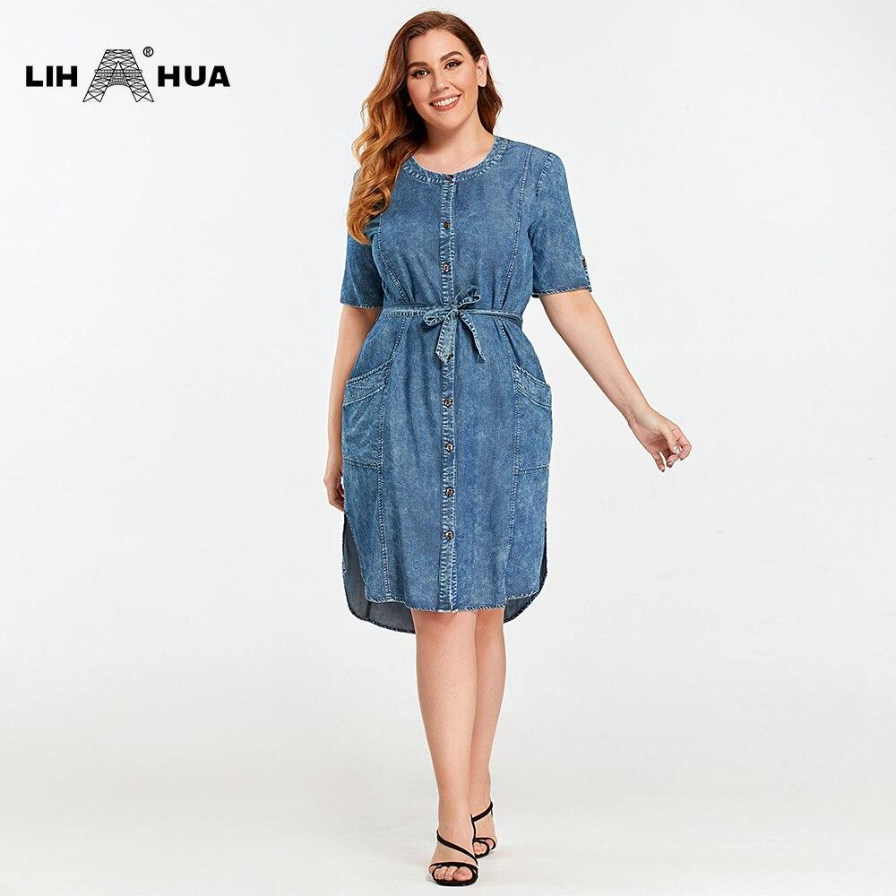 Women's Plus Size Denim Dress Summer Slim Fit Dress Casual Dress Woven