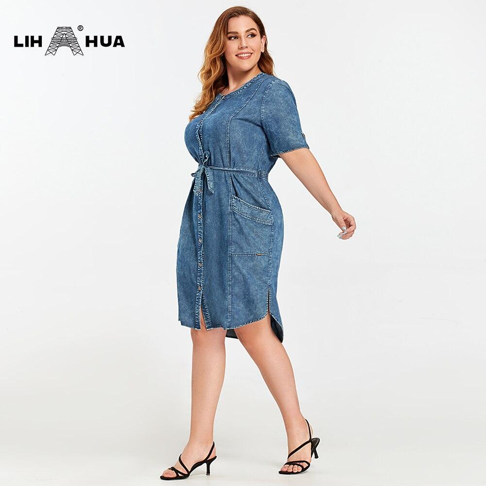 Women's Plus Size Denim Dress Summer Slim Fit Dress Casual Dress Woven