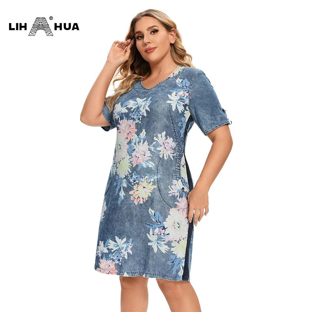 Women's Plus Size Denim Dress Summer Slim Fit Dress Casual Dress