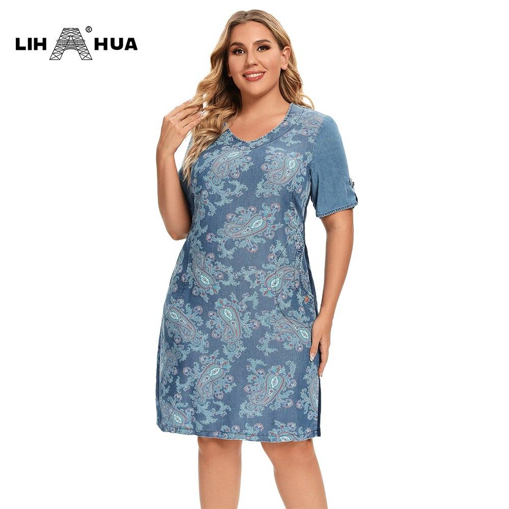 Women's Plus Size Denim Dress Summer Slim Fit Dress Casual Dress
