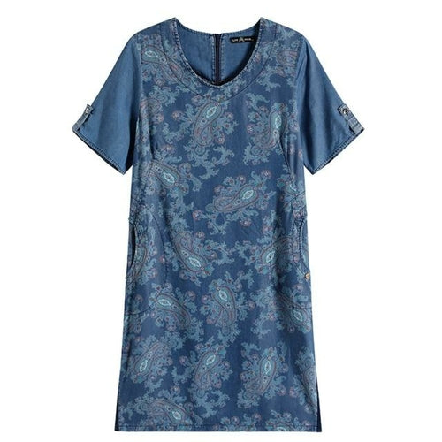 Women's Plus Size Denim Dress Summer Slim Fit Dress Casual Dress