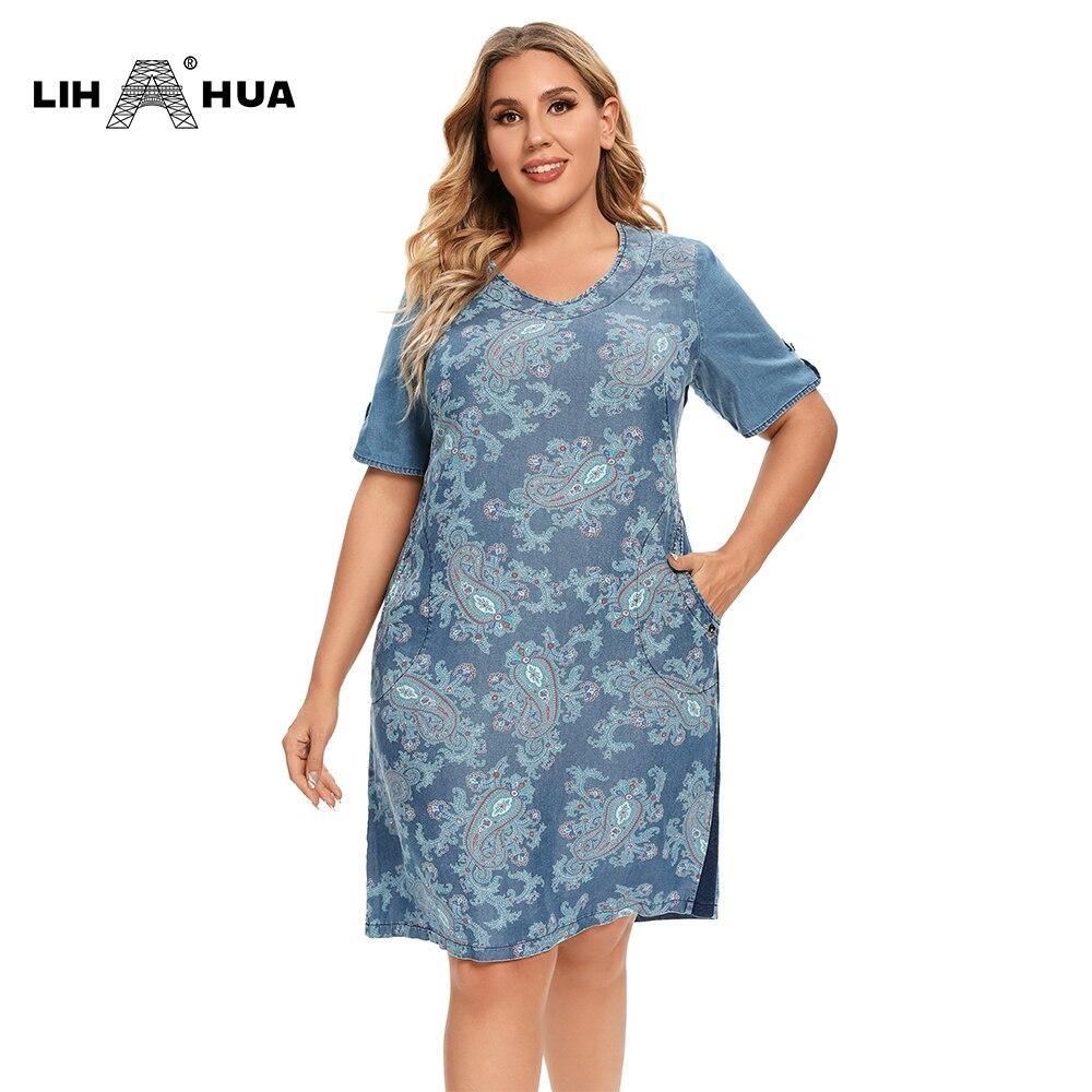 Women's Plus Size Denim Dress Summer Slim Fit Dress Casual Dress