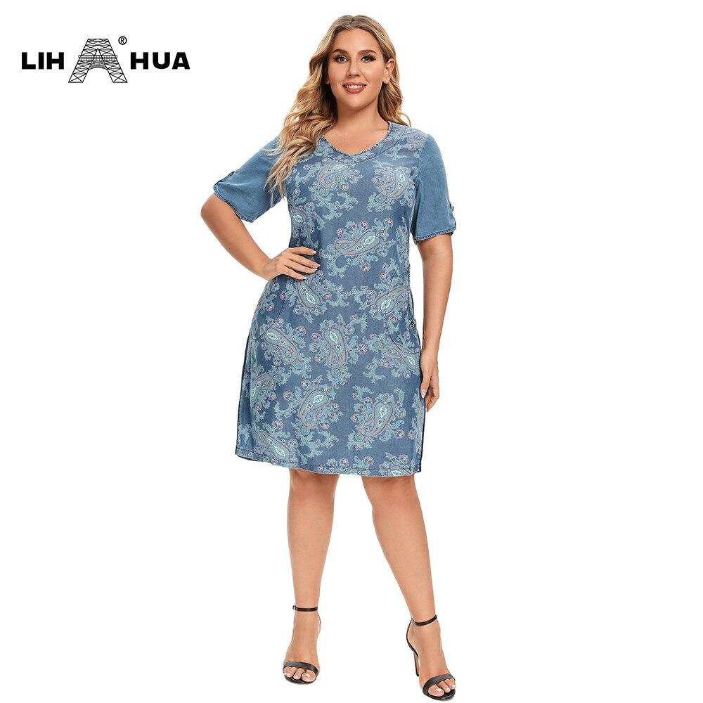 Women's Plus Size Denim Dress Summer Slim Fit Dress Casual Dress