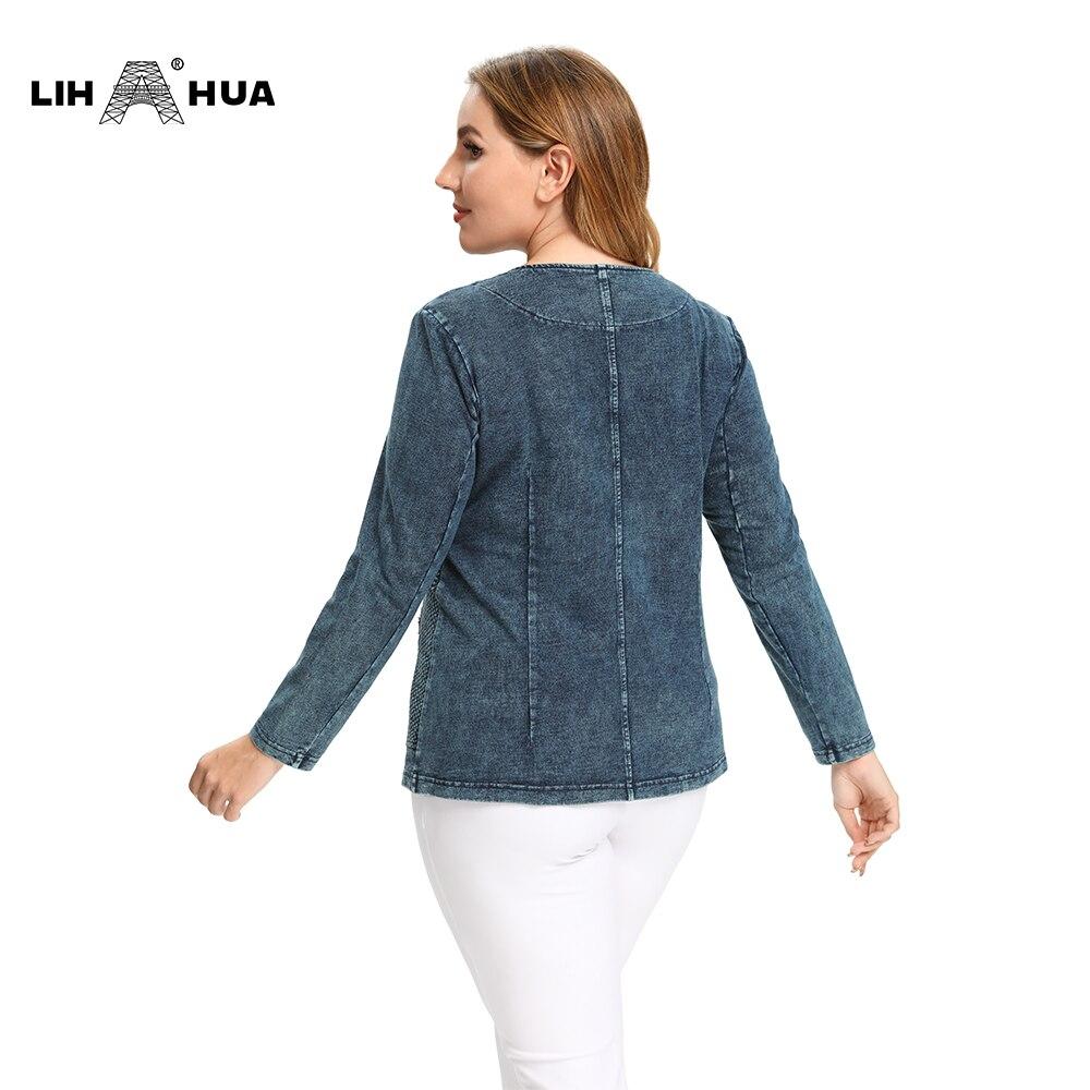 Women's Jacket Plus Size Autumn Casual Denim Jacket High Flexibility