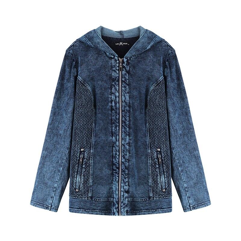 Women's Jacket Plus Size Autumn Casual Denim Jacket High Flexibility