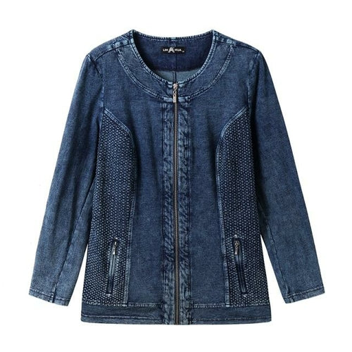 Women's Jacket Plus Size Autumn Casual Denim Jacket High Flexibility
