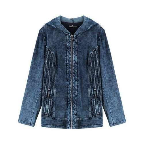 Women's Jacket Plus Size Autumn Casual Denim Jacket High Flexibility