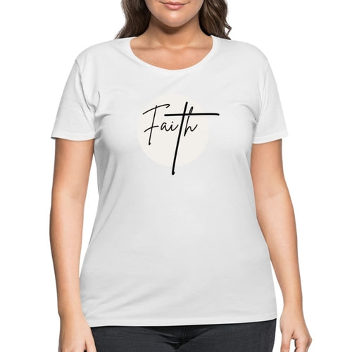 Graphic Tee, Faith Word Art, Womens Plus Size Curvy T-shirt