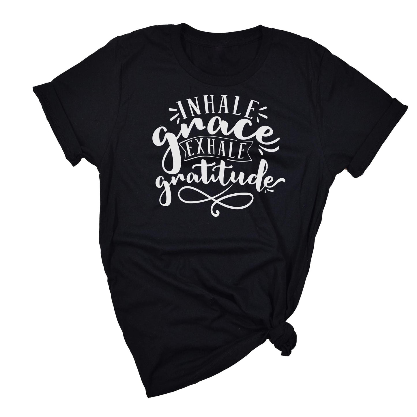 Graphic Tee, Inhale Grace Exhale Gratitude, Womens Plus Size Curvy