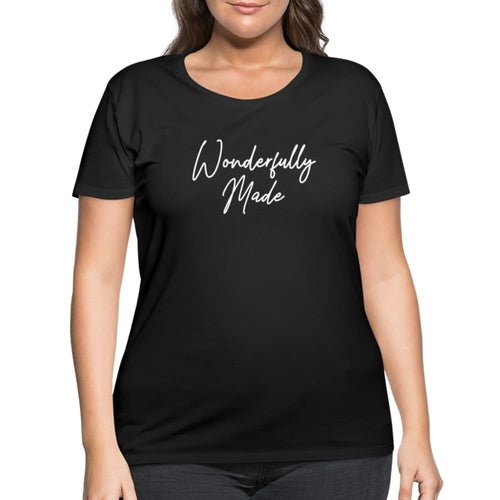 Graphic Tee, Wonderfully Made Word Art, Womens Curvy T-shirt