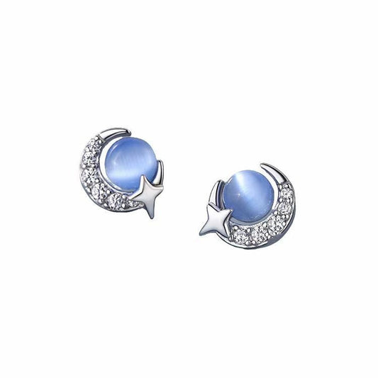 Starry Sky Blue Zircon Earrings
