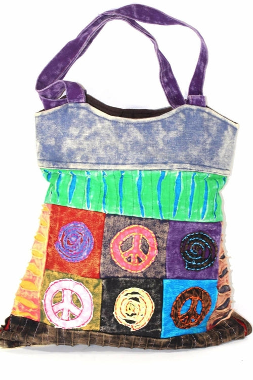 NEW ME IM Peace & Om Patchwork Carry Bag