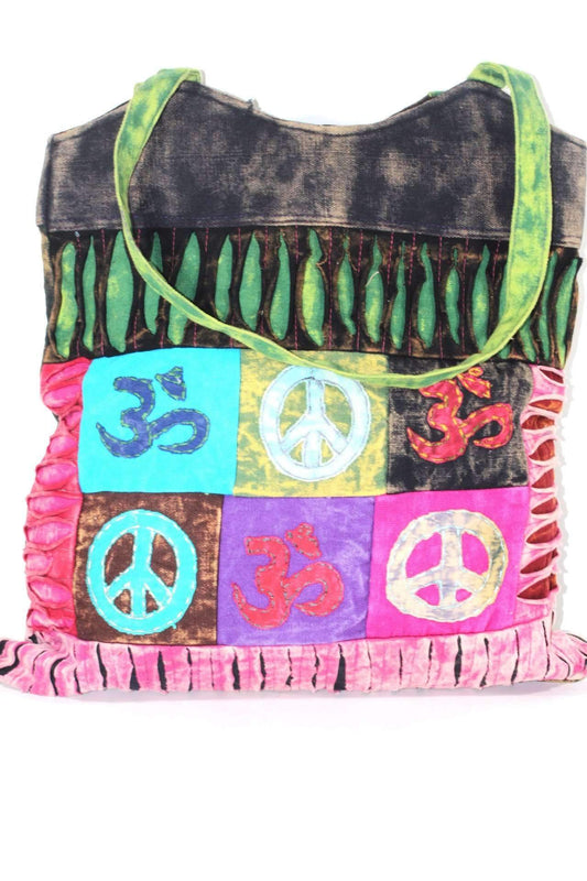 NEW ME IM Peace & Om Patchwork Carry Bag