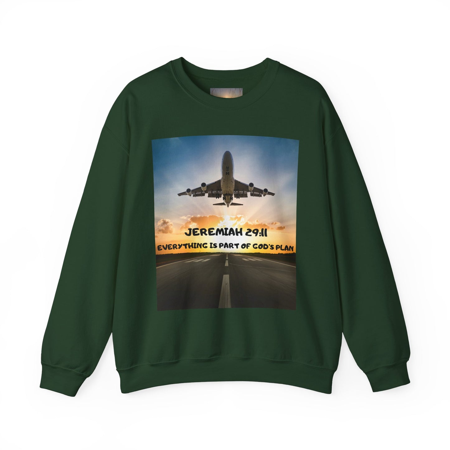 "Jeremiah 29:11 / Matthew 28:20" Christian Crewneck Inspirational Bible Verse Sweatshirt