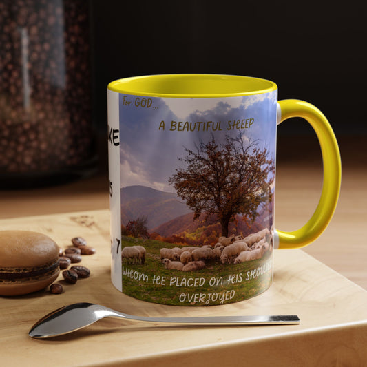 BLACK SHEEP Beautiful Sheep Coffee Mug, Inspirational Luke 15:3-7 Mug, Nature Lover Gift, Faith-Based Beverage Cup, Unique Farmhouse Decor