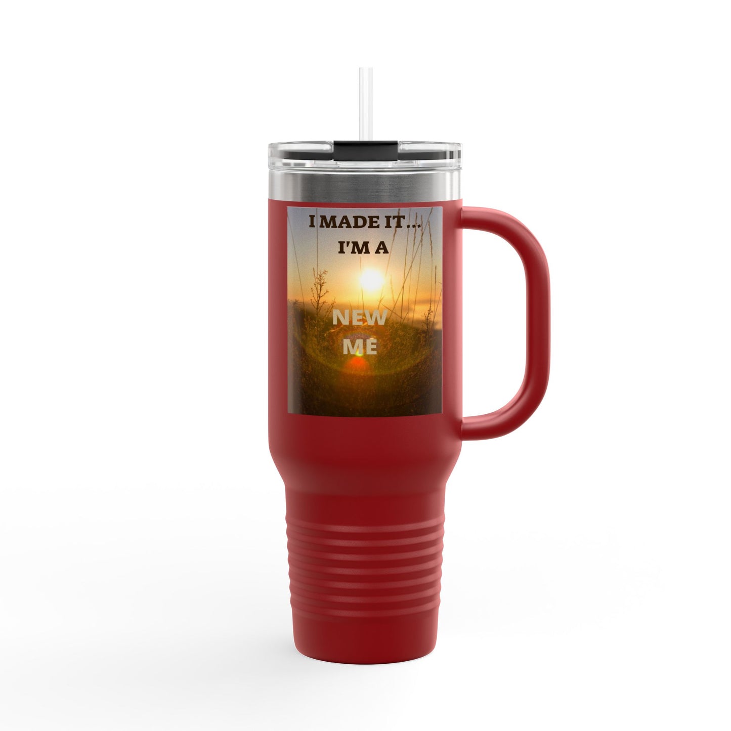 I MADE IT / LEAVING MARKED TRACES Inspiring Insulated Travel Mug, 40oz - Motivational Coffee Cup for New Beginnings, Perfect Gift for Self-Care, Daily Use, Travel Mug, [...]
