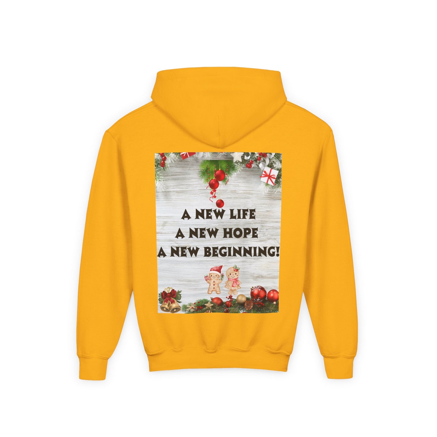 Youth Hooded Sweatshirt - Christmas Cheer, Cozy Holiday Gift, Festive Sweatshirt for Kids, Seasonal Wear, New Year Celebration
