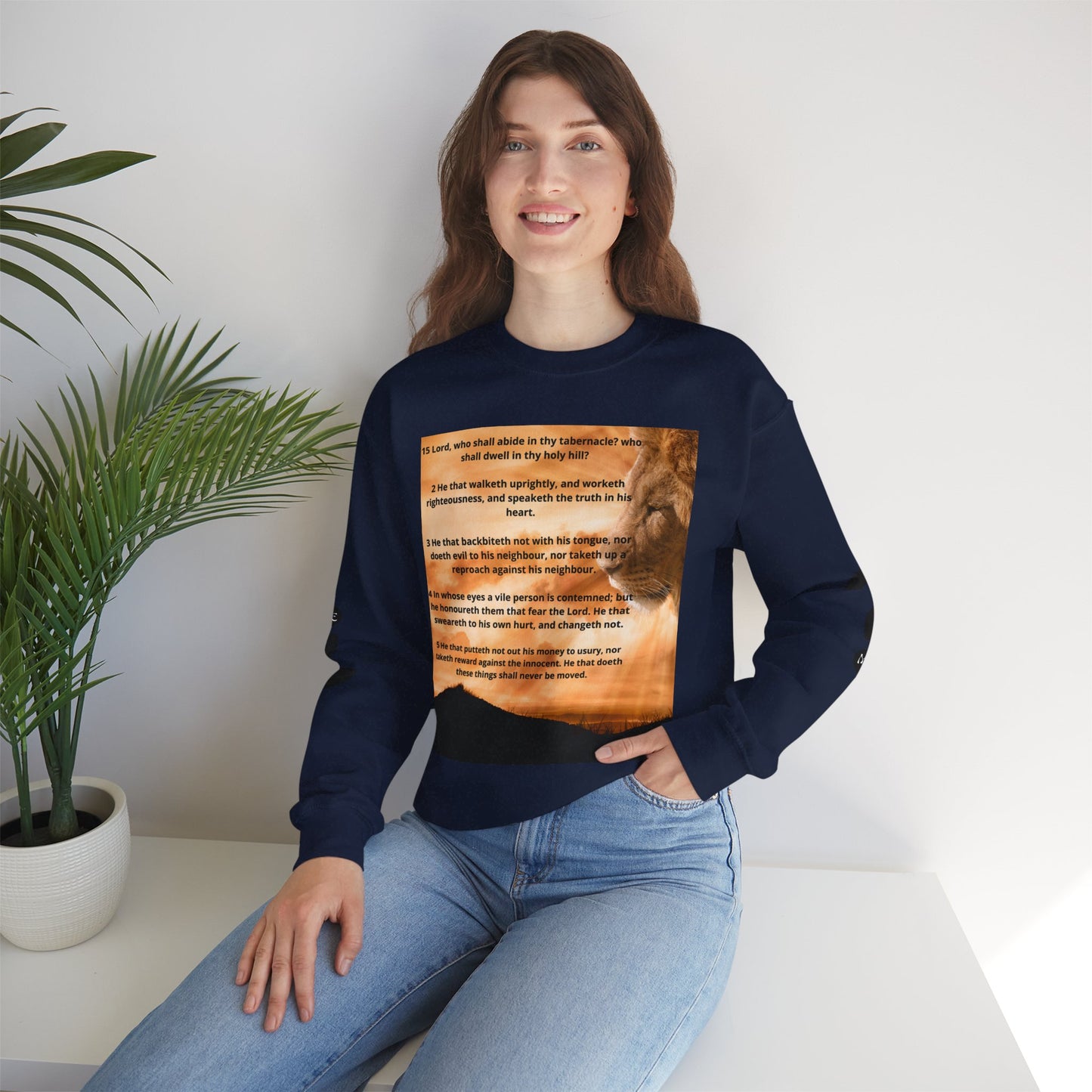 PSALM 15 Lion Crewneck Sweatshirt, Motivational Top for Animal Lovers, Gift Idea for Birthdays, Cozy Apparel for Everyday [...]