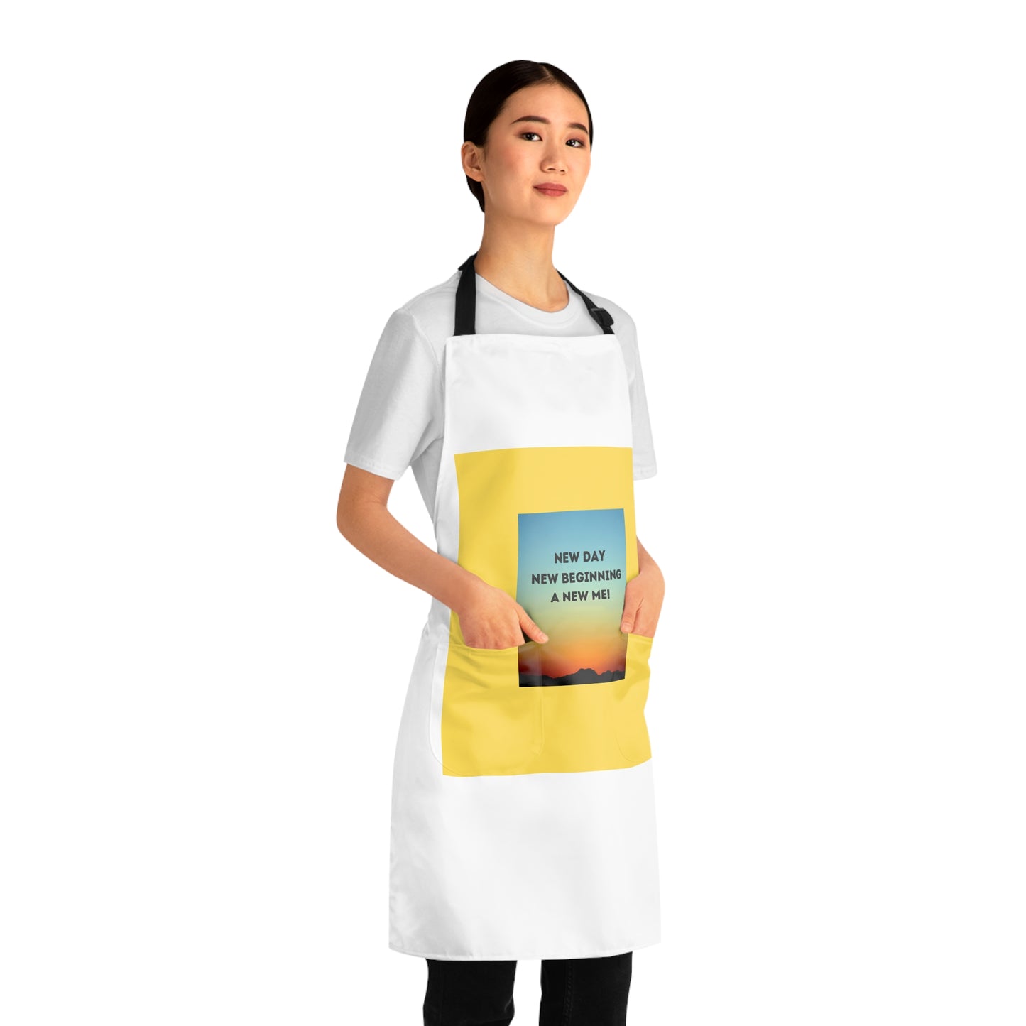NEW DAY NEW BEGINNING A NEW ME Apron (AOP)