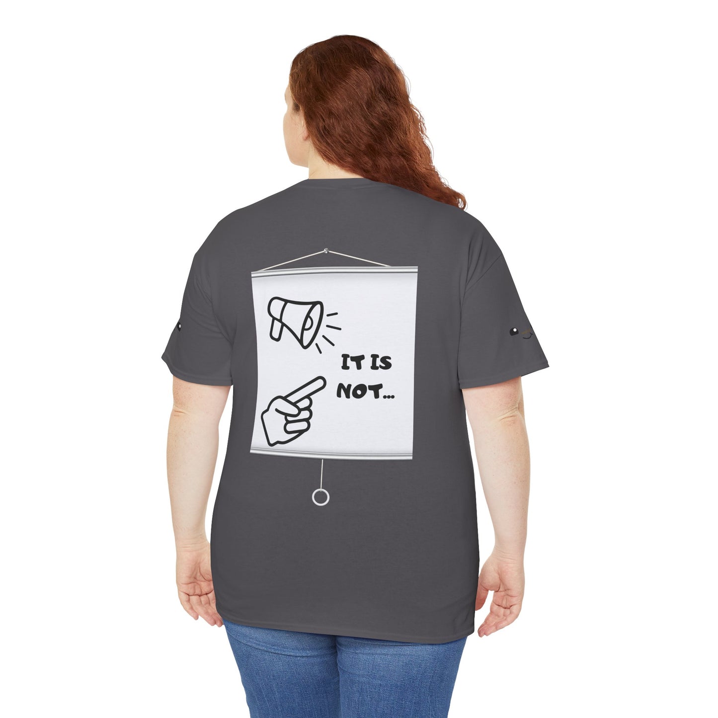 Graphic Tee — "It's Not Your Fault" Comic-Style Pointing Design