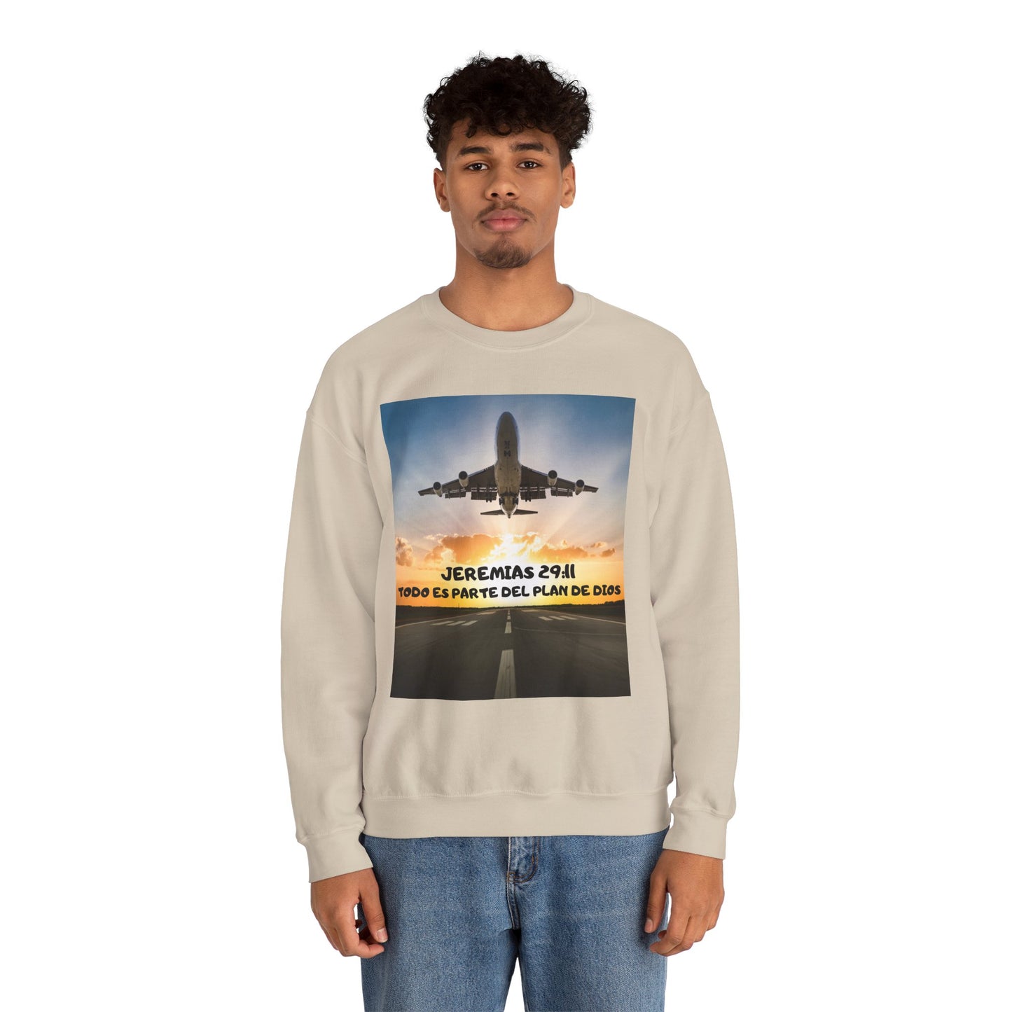 Christian Sweatshirt — Jeremías 29:11 & Mateo 28:20 Inspirational Crewneck