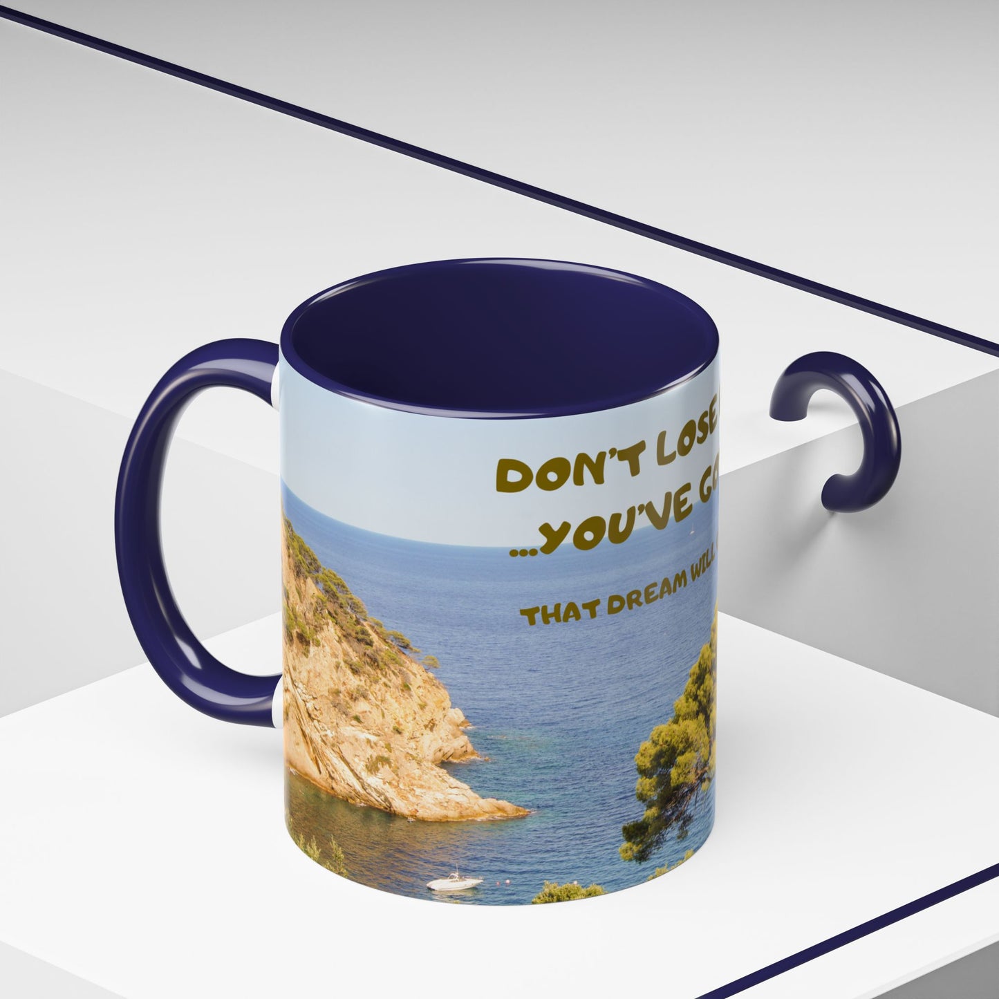 Inspirational Coastal Coffee Mug - "Don't Lose Focus... You've Got This" Accent Mug