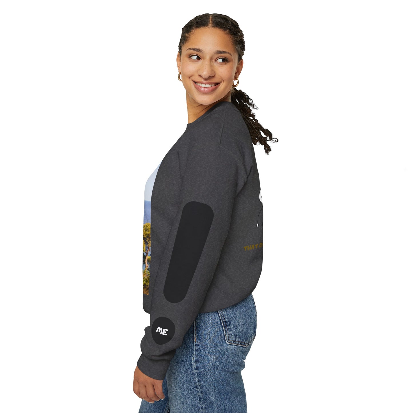 Motivational Crewneck Sweatshirt – "Don't Lose Focus… You've Got This" Scenic Design