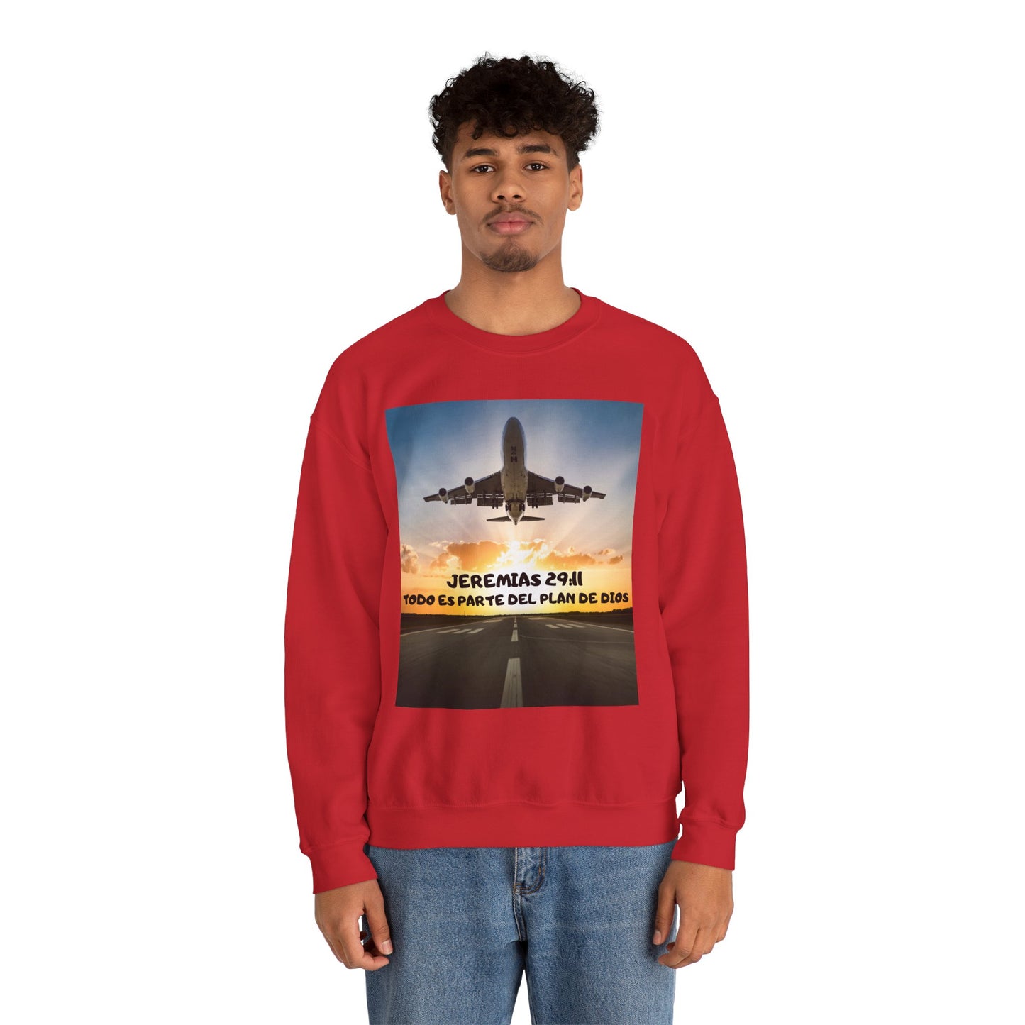 Christian Sweatshirt — Jeremías 29:11 & Mateo 28:20 Inspirational Crewneck