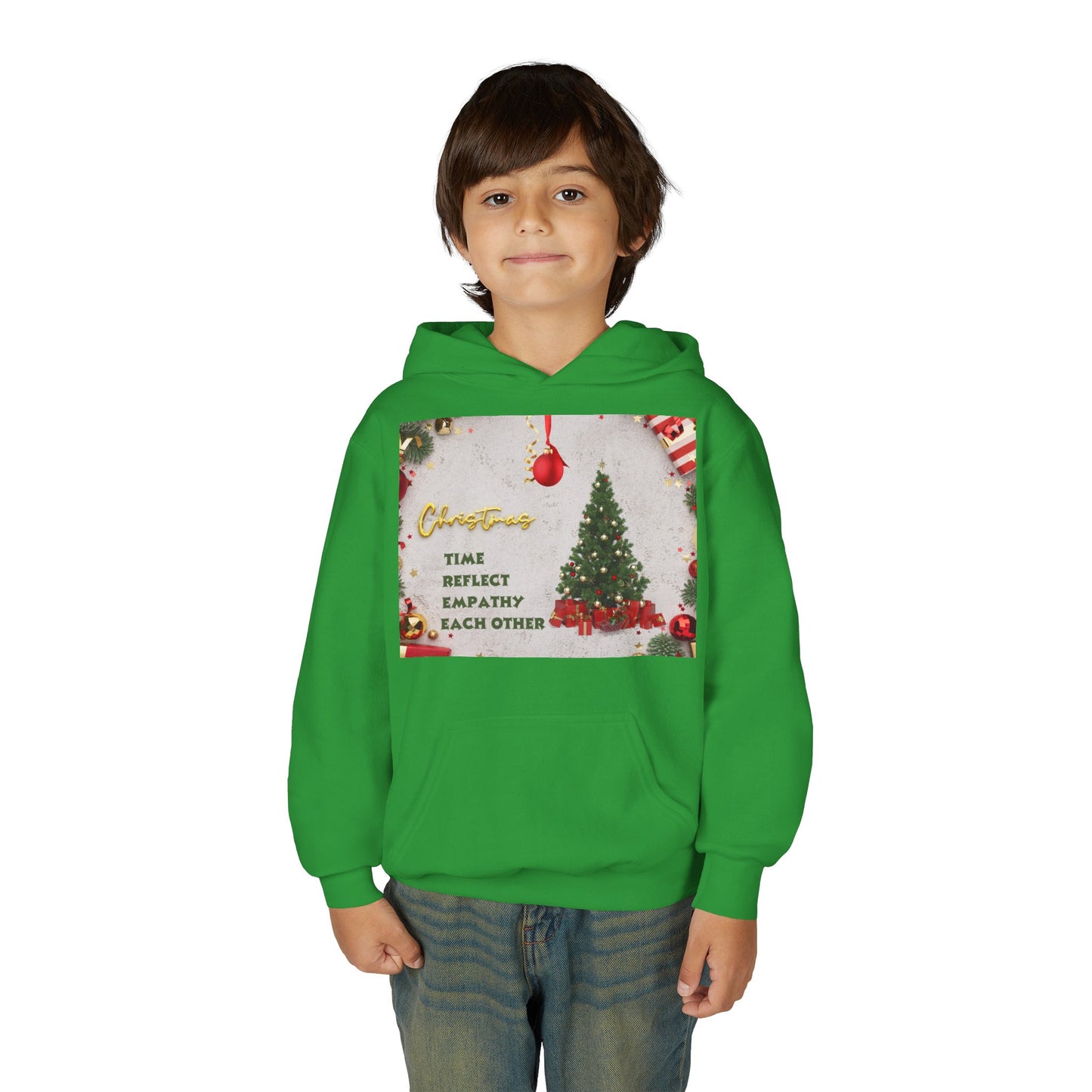 Youth Hooded Sweatshirt - Christmas Cheer, Cozy Holiday Gift, Festive Sweatshirt for Kids, Seasonal Wear, New Year Celebration