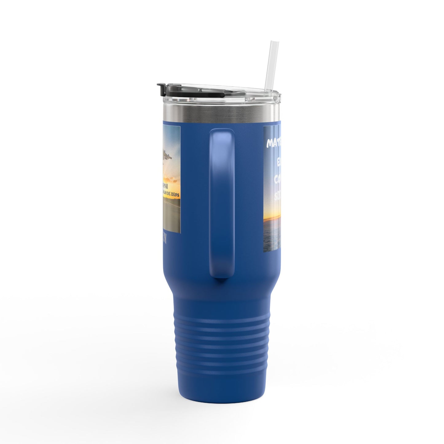 40oz Insulated Travel Mug — Airplane Sunset Design with "Amen" & Jeremiah 29:11 Verse