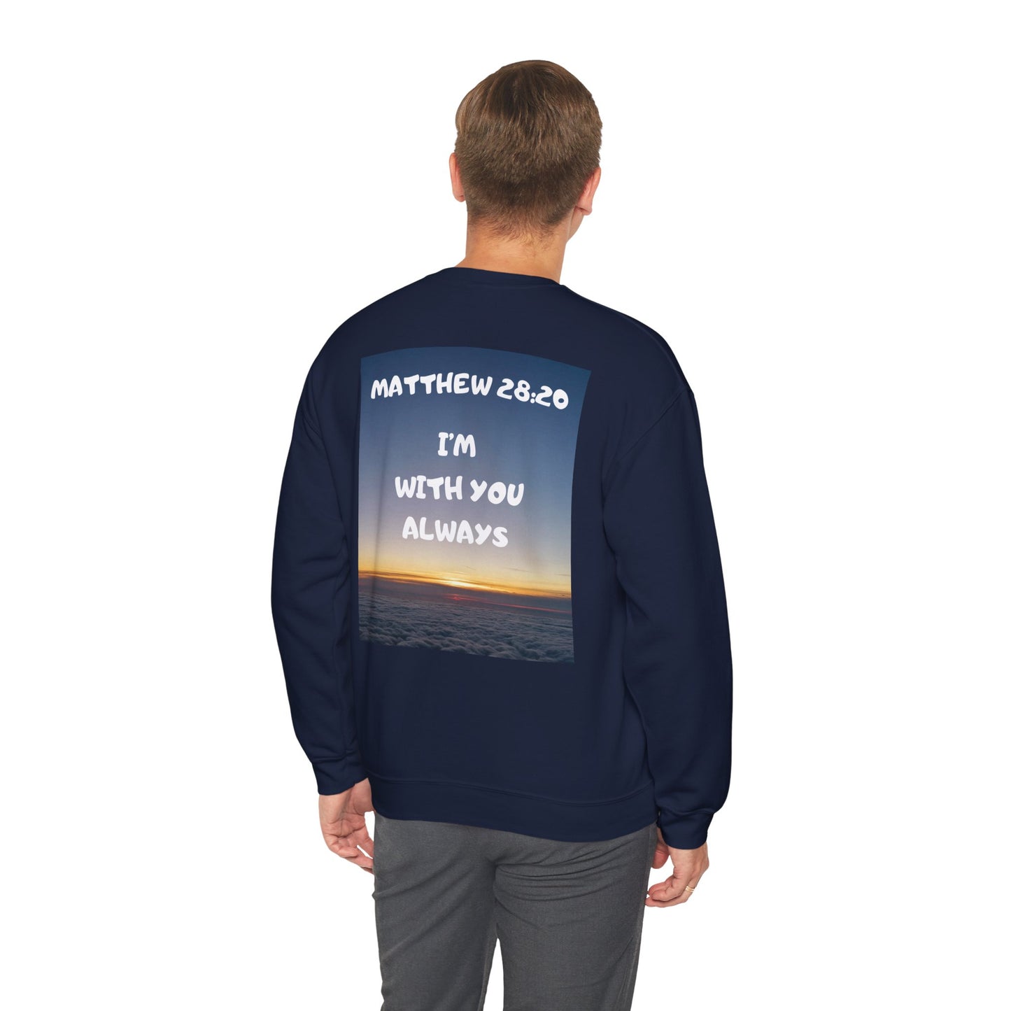 "Jeremiah 29:11 / Matthew 28:20" Christian Crewneck Inspirational Bible Verse Sweatshirt