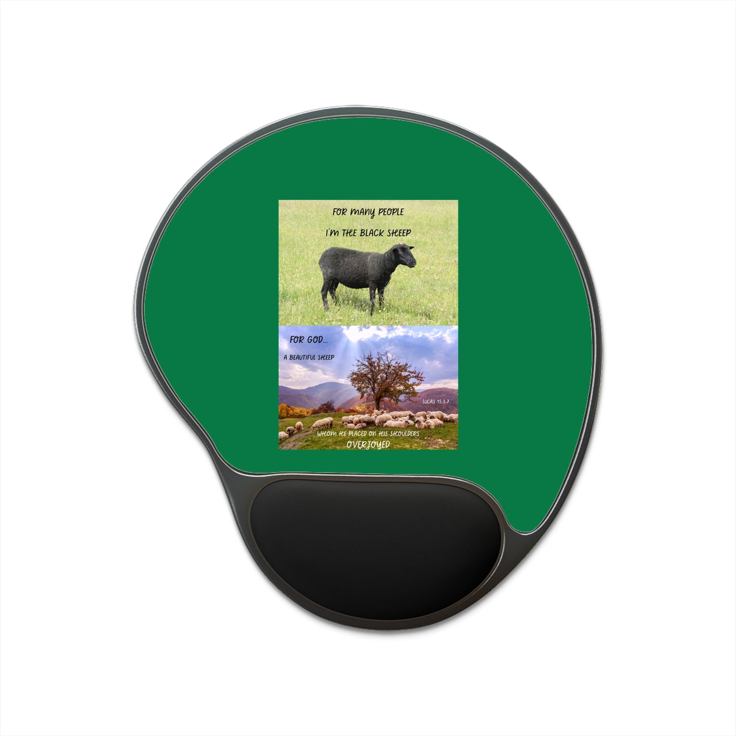 BLACK SHEEP Comfortable Mouse Pad with Wrist Rest, Cow Design, Perfect for Home Office, Gift for Cow Lovers, Desk Accessory, Unique Workstation Decor