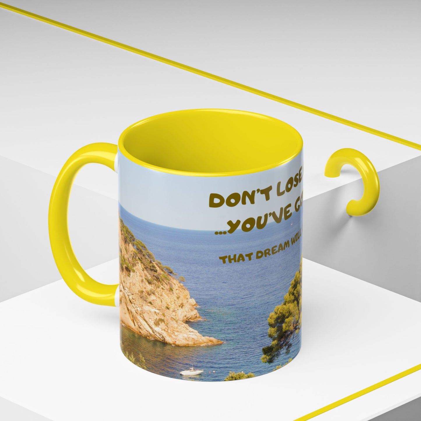 Inspirational Coastal Coffee Mug - "Don't Lose Focus... You've Got This" Accent Mug