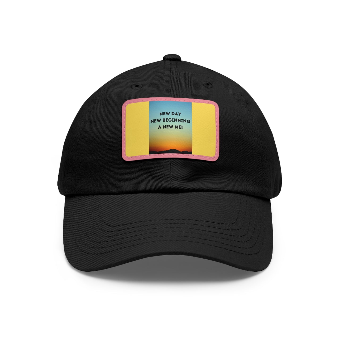 NEW DAY NEW BEGINNING A NEW ME Hat with Leather Patch (Rectangle)