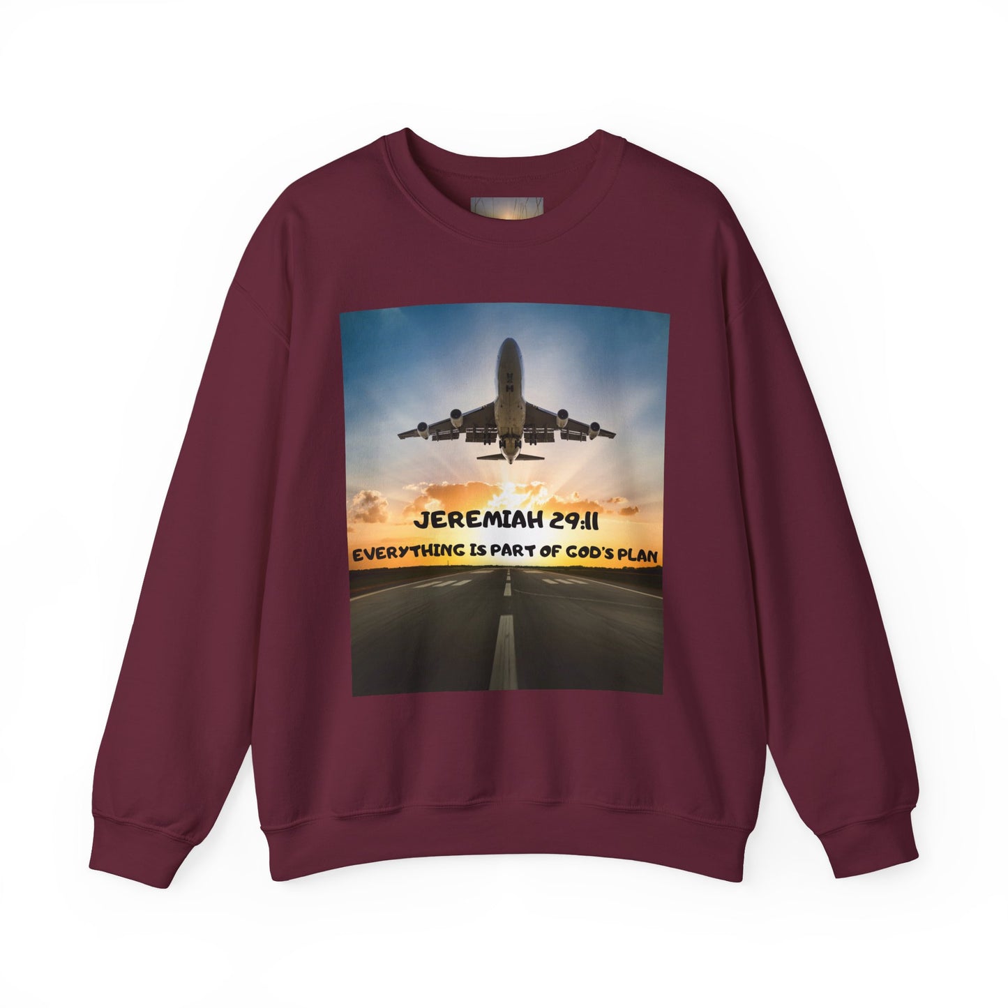 "Jeremiah 29:11 / Matthew 28:20" Christian Crewneck Inspirational Bible Verse Sweatshirt