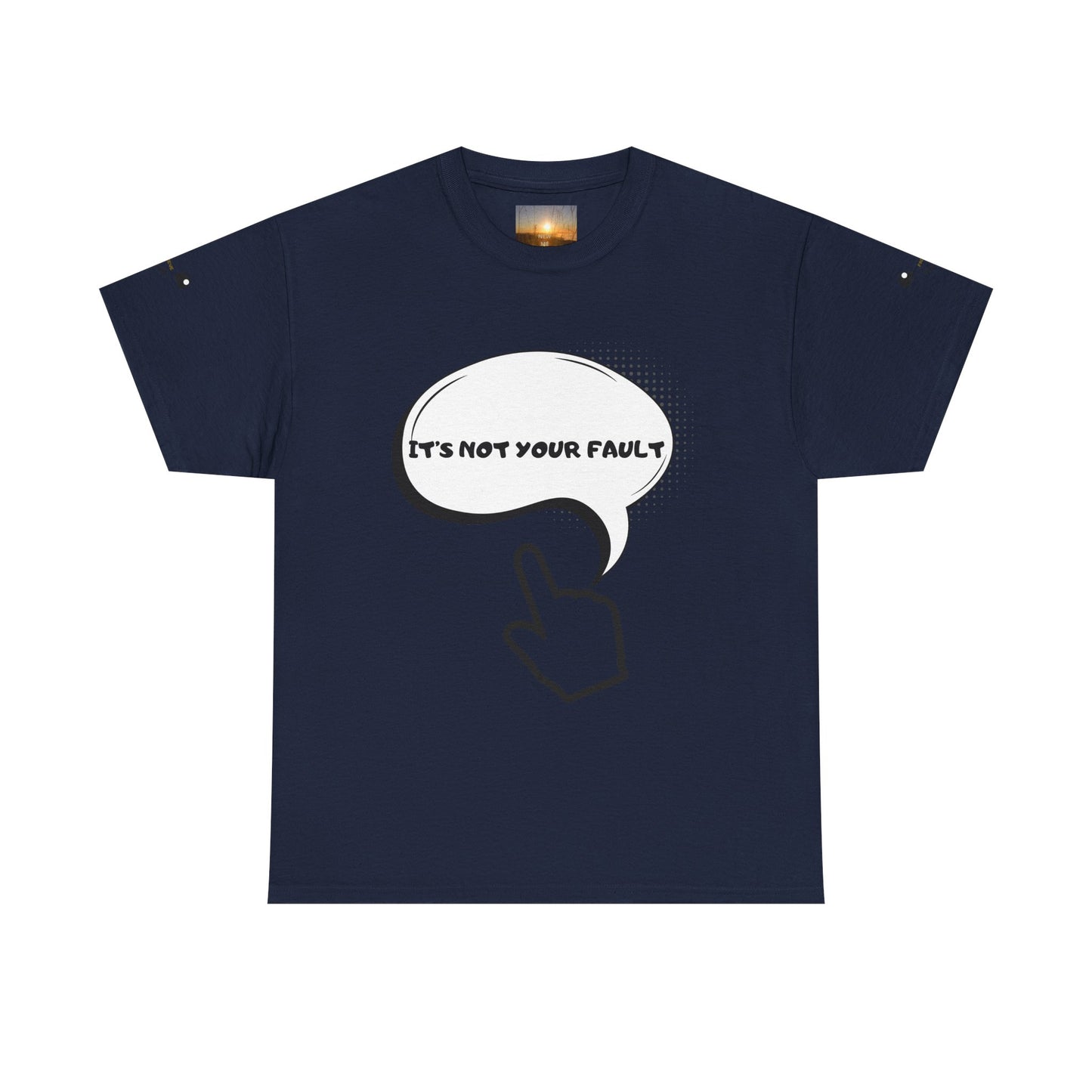 Graphic Tee — "It's Not Your Fault" Comic-Style Pointing Design