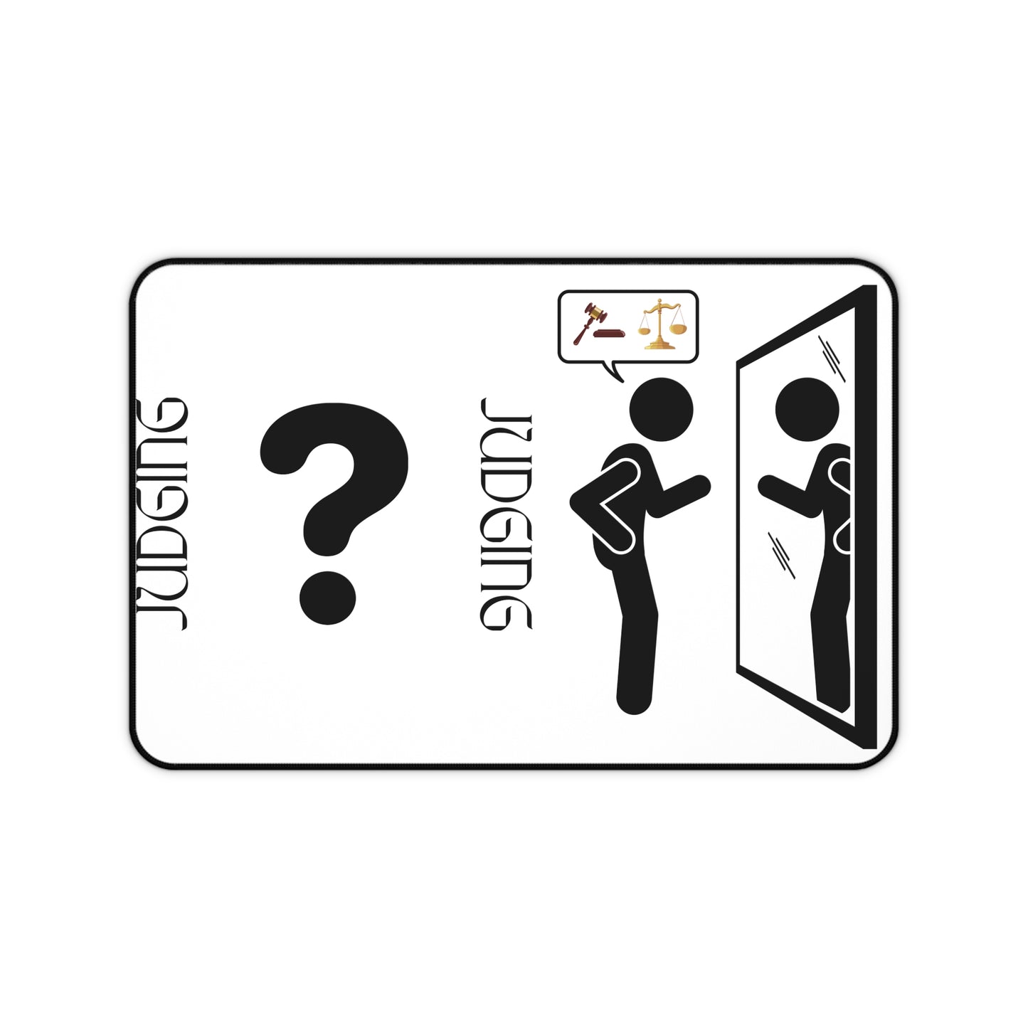 Judgment-Free Zone Desk Mat | Fun Office Decor, Workspace Organizers, Unique Gifts, Humor, Motivational Mat