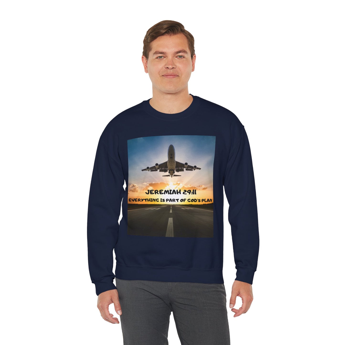 "Jeremiah 29:11 / Matthew 28:20" Christian Crewneck Inspirational Bible Verse Sweatshirt
