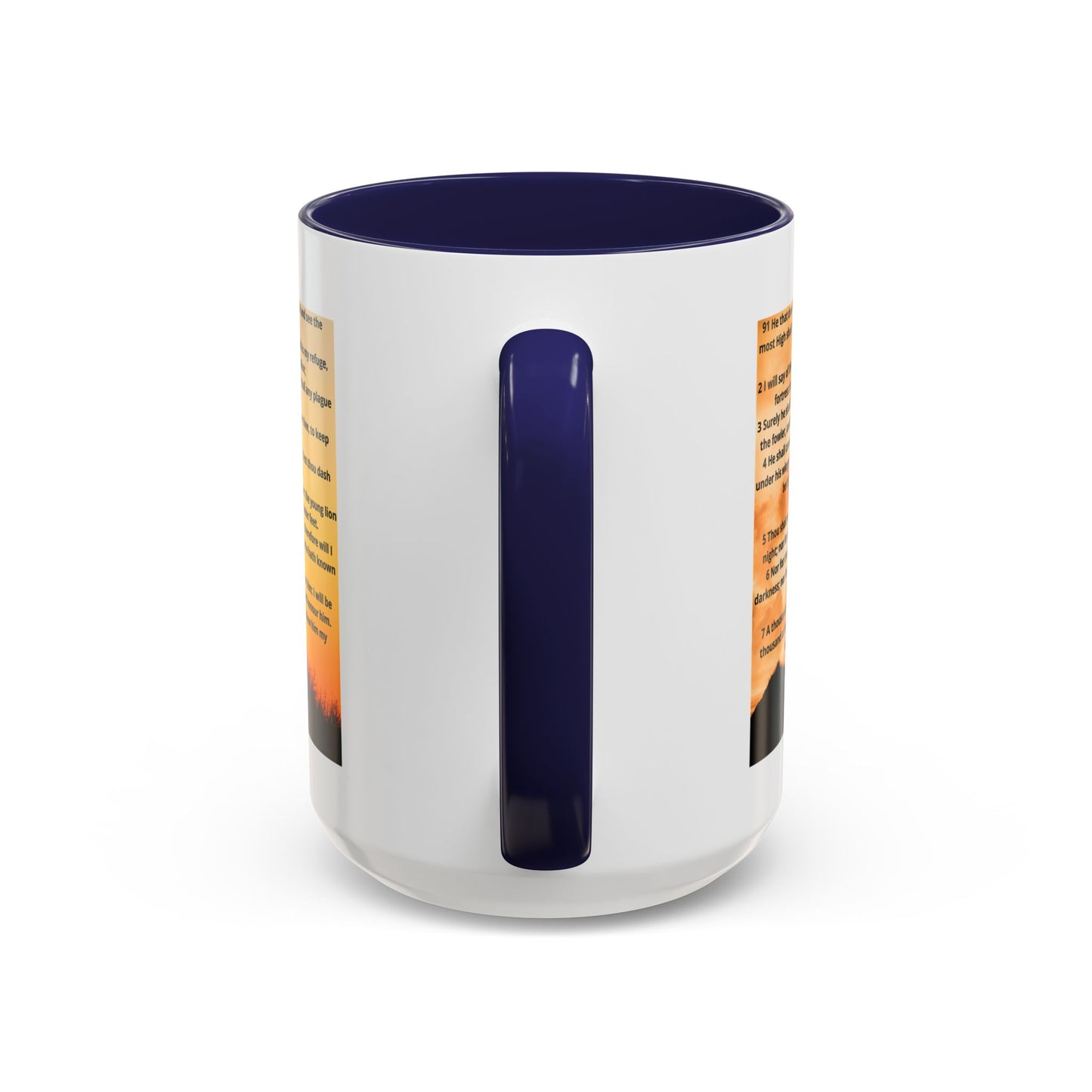 PSALM 91 Inspirational Lion Accent Coffee Mug | Motivational Gift, Scripture Mug, Unique Home Decor, Faith-Based Coffee Cup, Lion Design